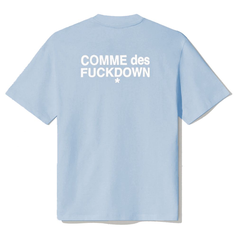 Comme Des Fuckdown Blue Cotton Tops & T-Shirt