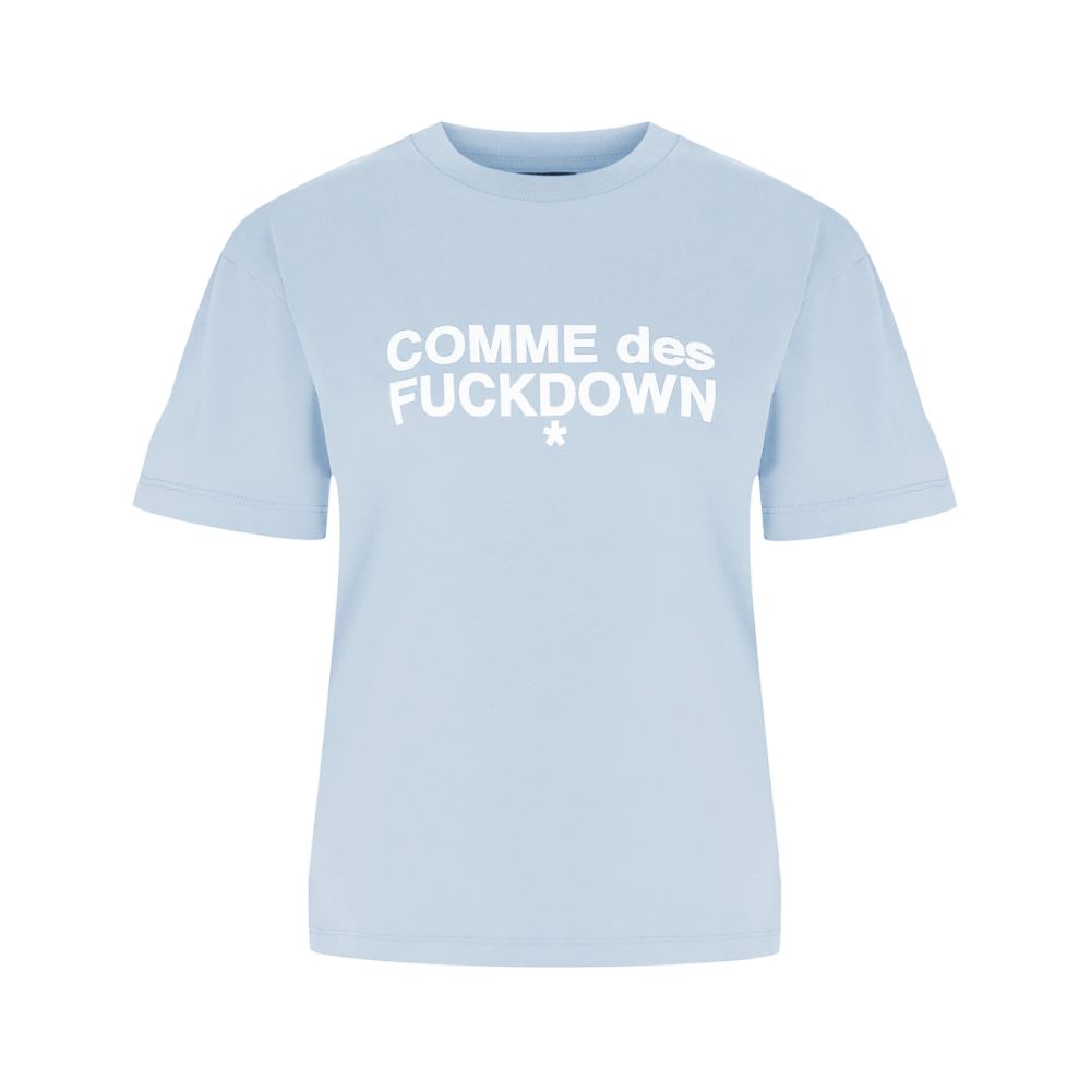 Comme Des Fuckdown Blue Cotton Tops & T-Shirt