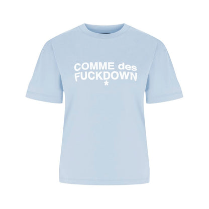 Comme Des Fuckdown Blue Cotton Tops & T-Shirt
