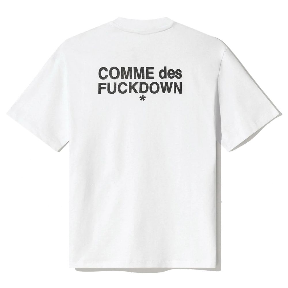Comme Des Fuckdown White Cotton Tops & T-Shirt