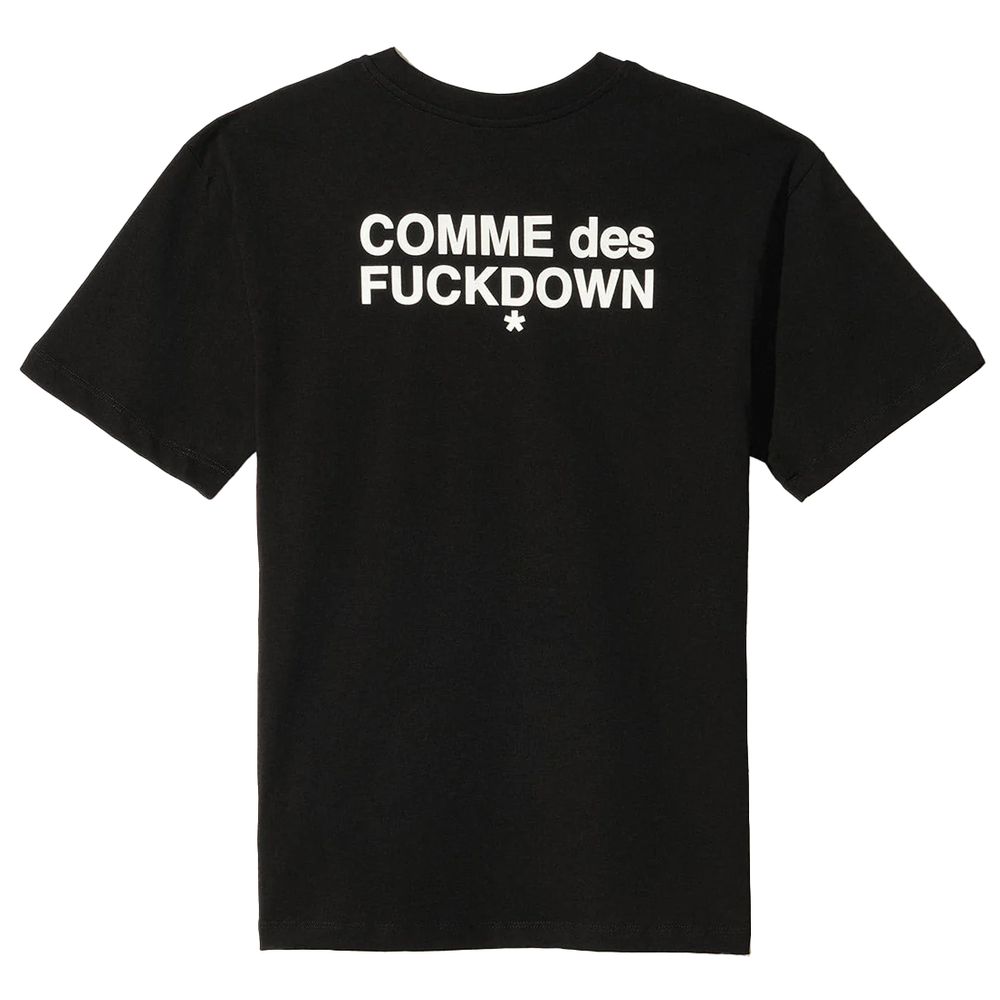 Comme Des Fuckdown Black Cotton Tops & T-Shirt