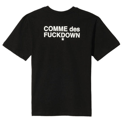 Comme Des Fuckdown Black Cotton Tops & T-Shirt
