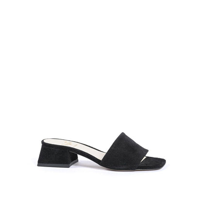 19V69 Italia Black Leather Sandal