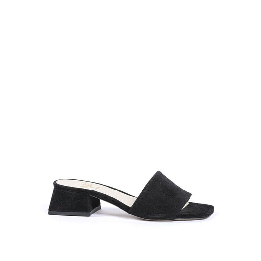 19V69 Italia Black Leather Sandal