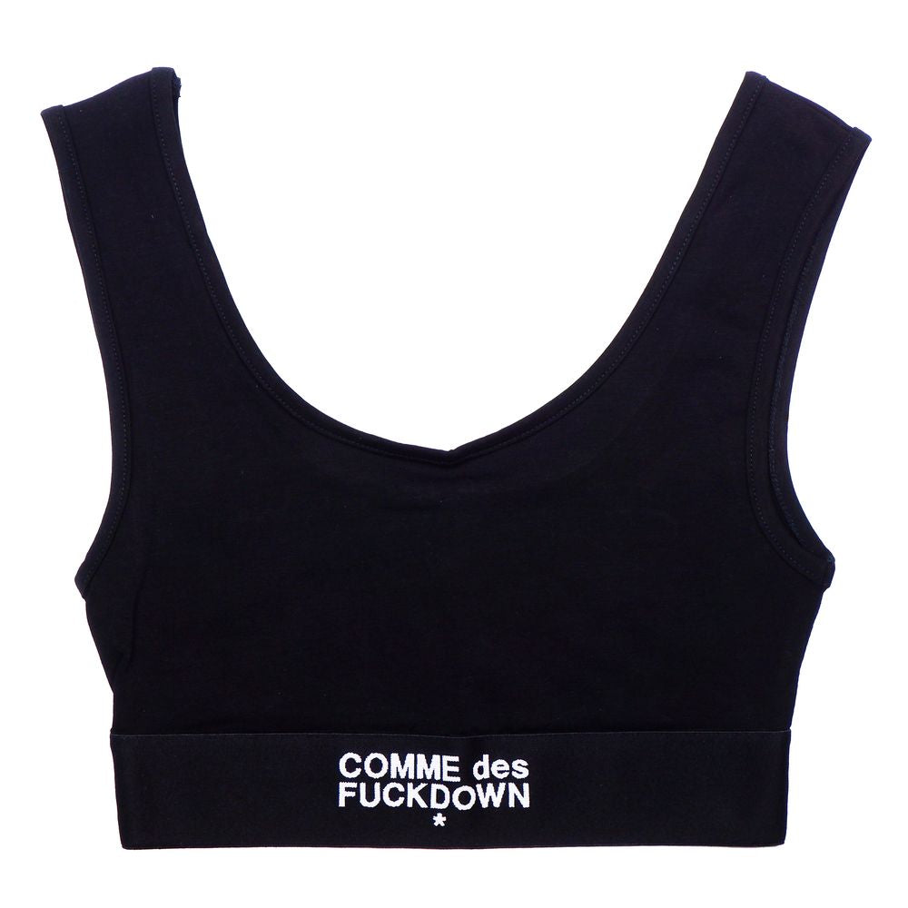 Comme Des Fuckdown Black Cotton Tops & T-Shirt