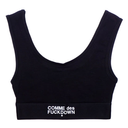 Comme Des Fuckdown Black Cotton Tops & T-Shirt