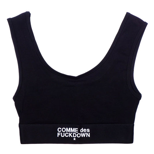 Comme Des Fuckdown Black Cotton Tops & T-Shirt
