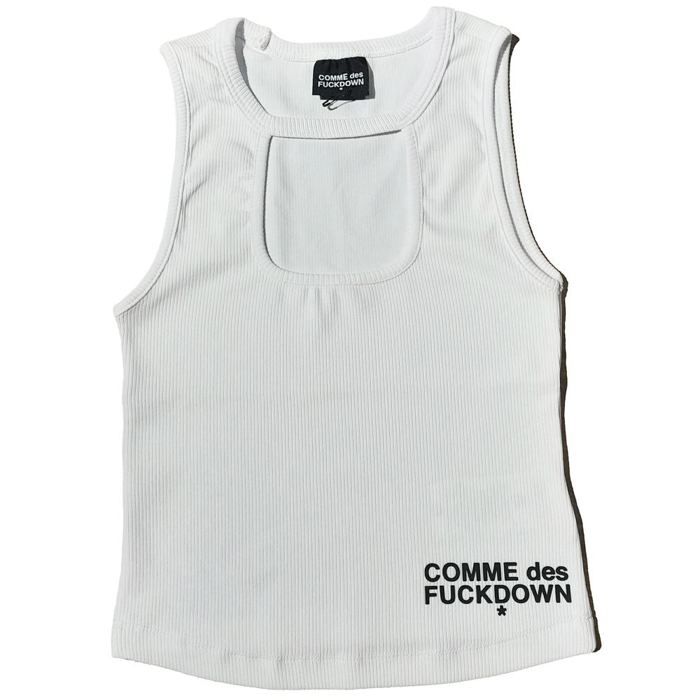 Comme Des Fuckdown White Cotton Tops & T-Shirt