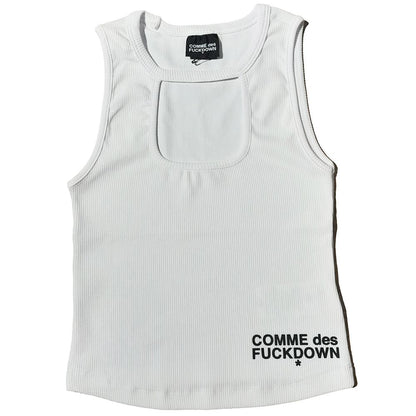 Comme Des Fuckdown White Cotton Tops & T-Shirt