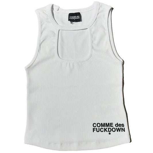 Comme Des Fuckdown White Cotton Tops & T-Shirt