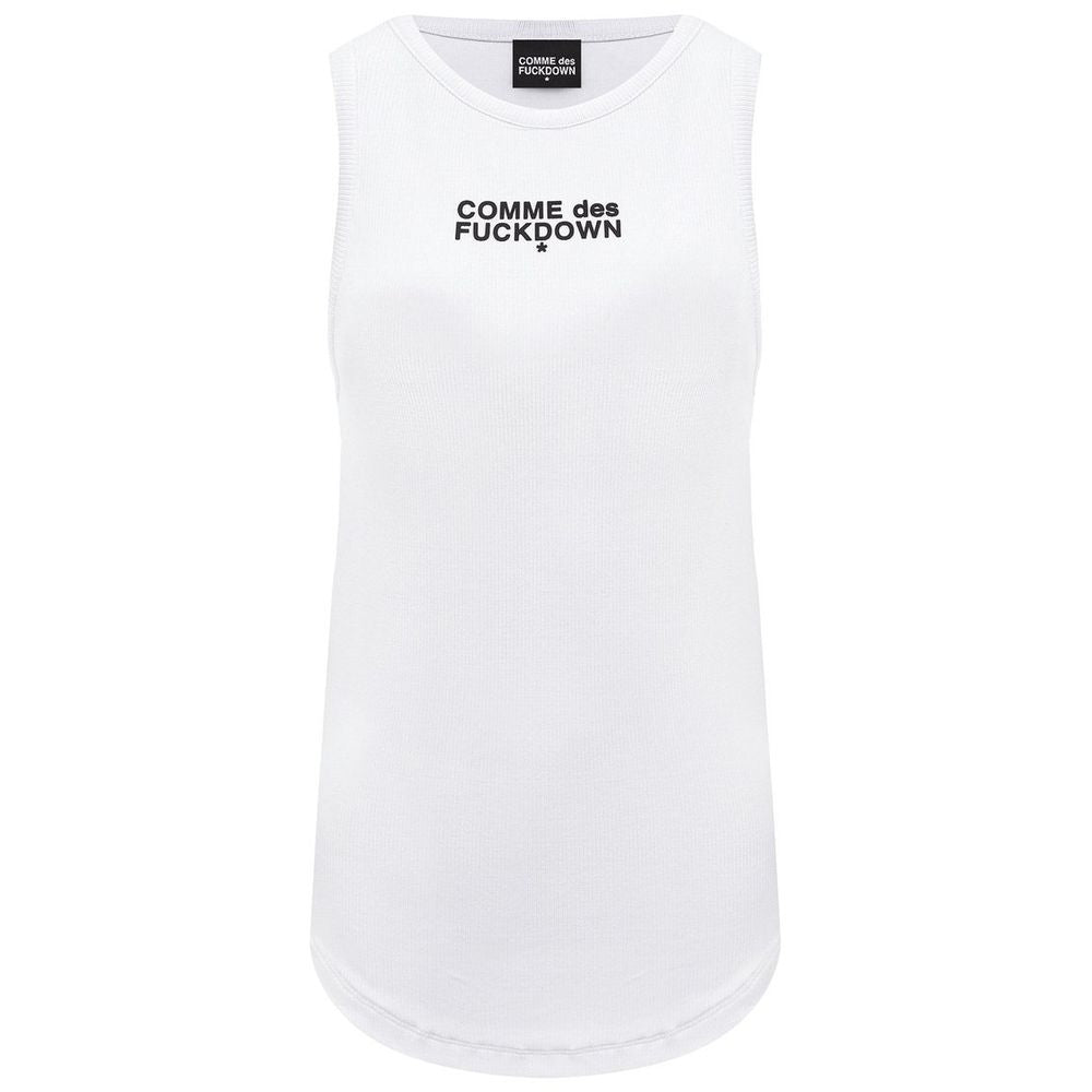 Comme Des Fuckdown White Cotton Tops & T-Shirt