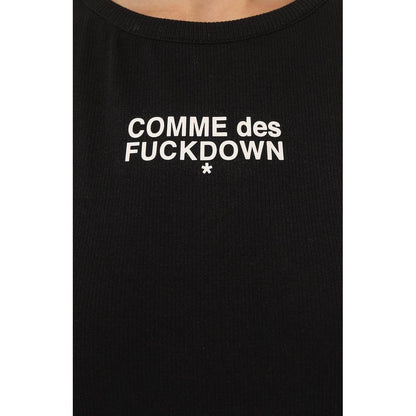Comme Des Fuckdown Black Cotton Tops & T-Shirt