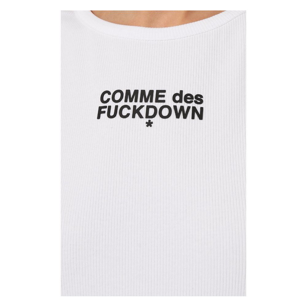 Comme Des Fuckdown White Cotton Tops & T-Shirt