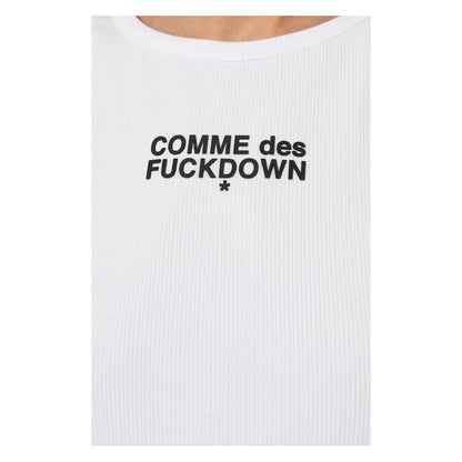 Comme Des Fuckdown White Cotton Tops & T-Shirt