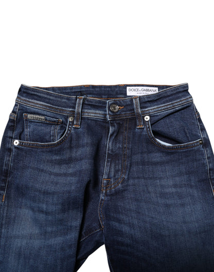 Dolce & Gabbana Dark Blue Cotton Skinny Denim Jeans
