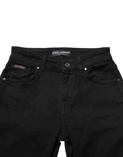 Dolce & Gabbana Black Skinny Cotton Mid Waisted Denim Jeans