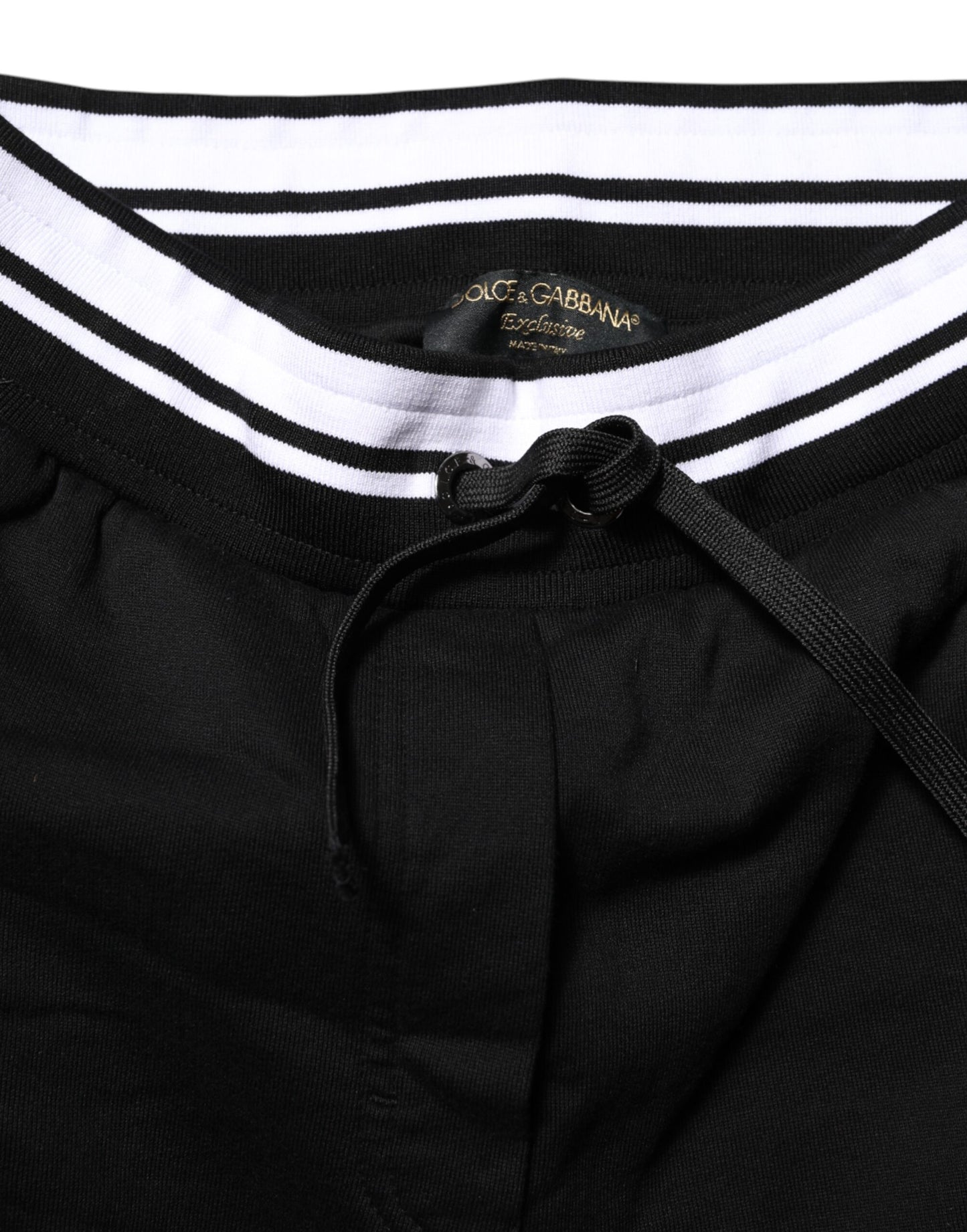 Dolce &amp; Gabbana Schwarze Jogginghose aus Baumwolle mit mittelhohem Bund