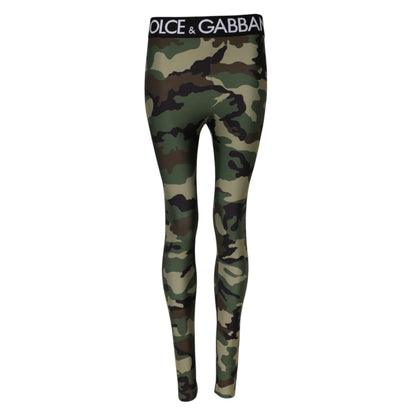 Dolce & Gabbana Multicolor Camouflage DG Waist Leggings Pants