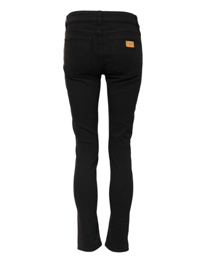 Dolce & Gabbana Black Cotton Skinny Mid Waisted Denim Jeans