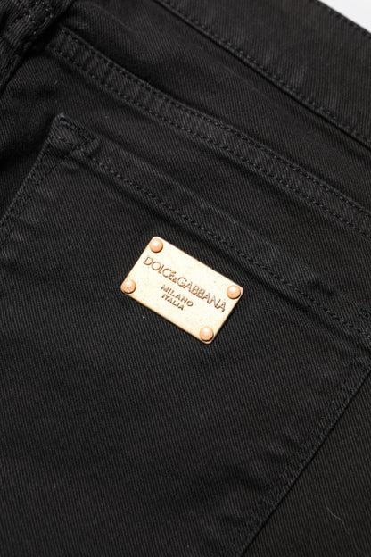 Dolce & Gabbana Black Cotton Skinny Mid Waisted Denim Jeans