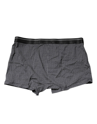 Dolce & Gabbana Gray Printed Cotton Boxer Short Underwear