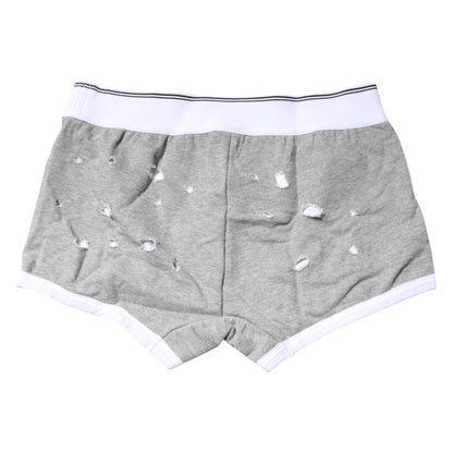 Dolce & Gabbana Gray Cotton Stretch Regular Boxer Underwear
