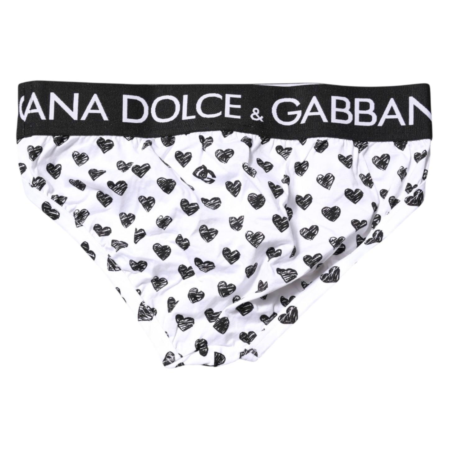 Dolce & Gabbana White Heart Printed Regular Brief Underwear
