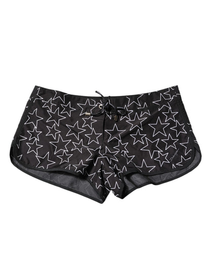 Dolce & Gabbana Black Star Print Beachwear Shorts Swimwear
