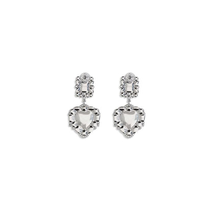 Self-Portrait Earrings with heart-shaped pendant