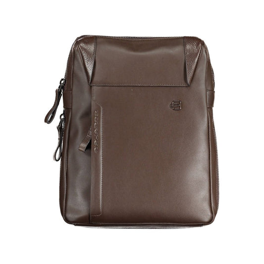 Piquadro Brown Leather Shoulder Bag