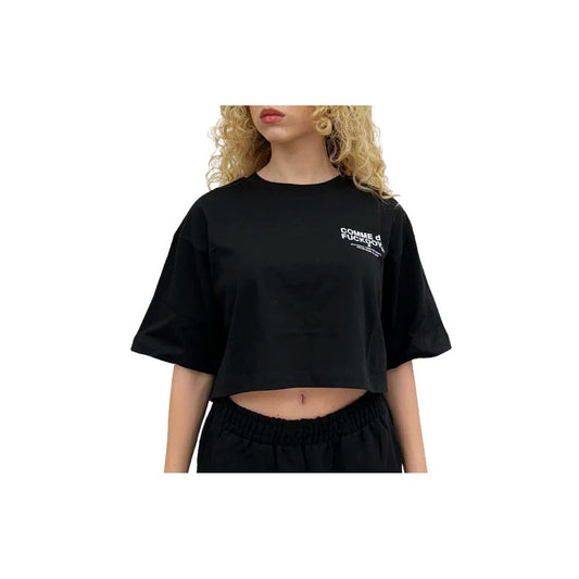 Comme Des Fuckdown Black Cotton Tops & T-Shirt