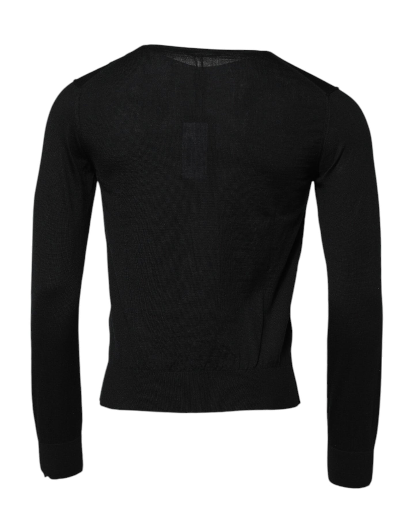 Dolce & Gabbana Black Cashmere Crew Neck Long Sleeves T-shirt