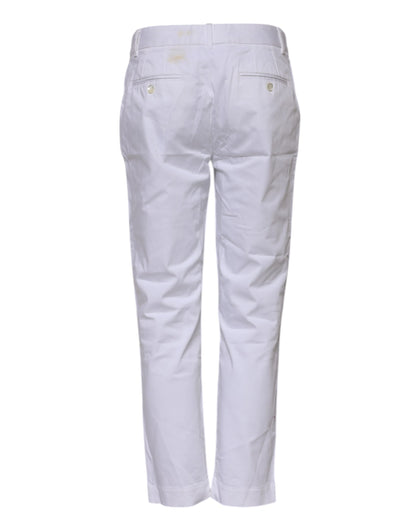 Dolce & Gabbana White Cotton Stretch Mid Waist Jeans