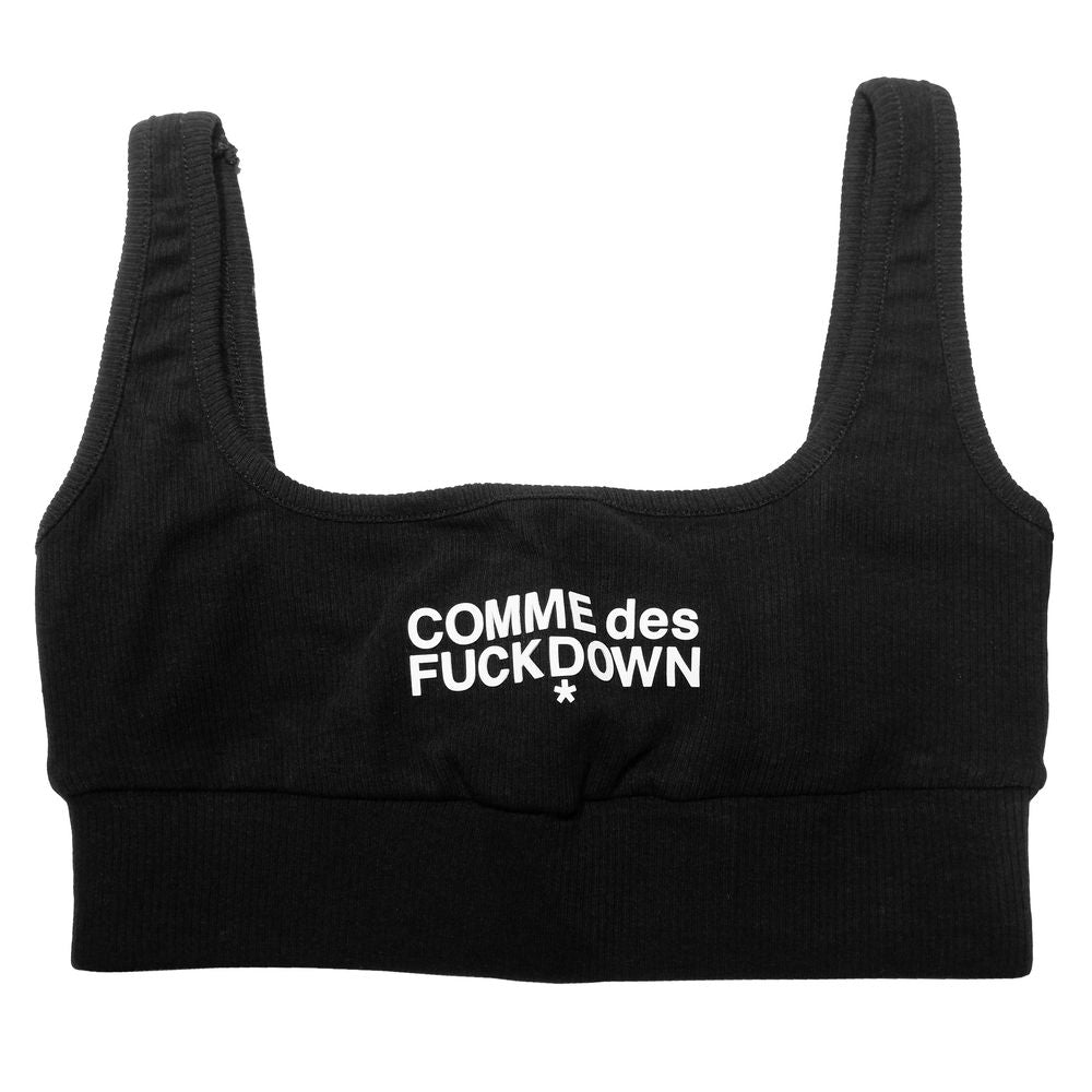Comme Des Fuckdown Black Cotton Tops & T-Shirt