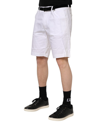 Dolce & Gabbana White Chinos Cotton Stretch Casual Shorts