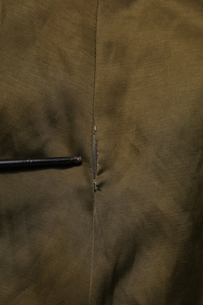 Jil Sander Olive Green Viscose A-line High Waist Midi Skirt