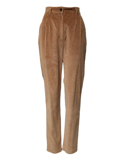 Dolce & Gabbana Brown Cotton Corduroy Tapered Pants