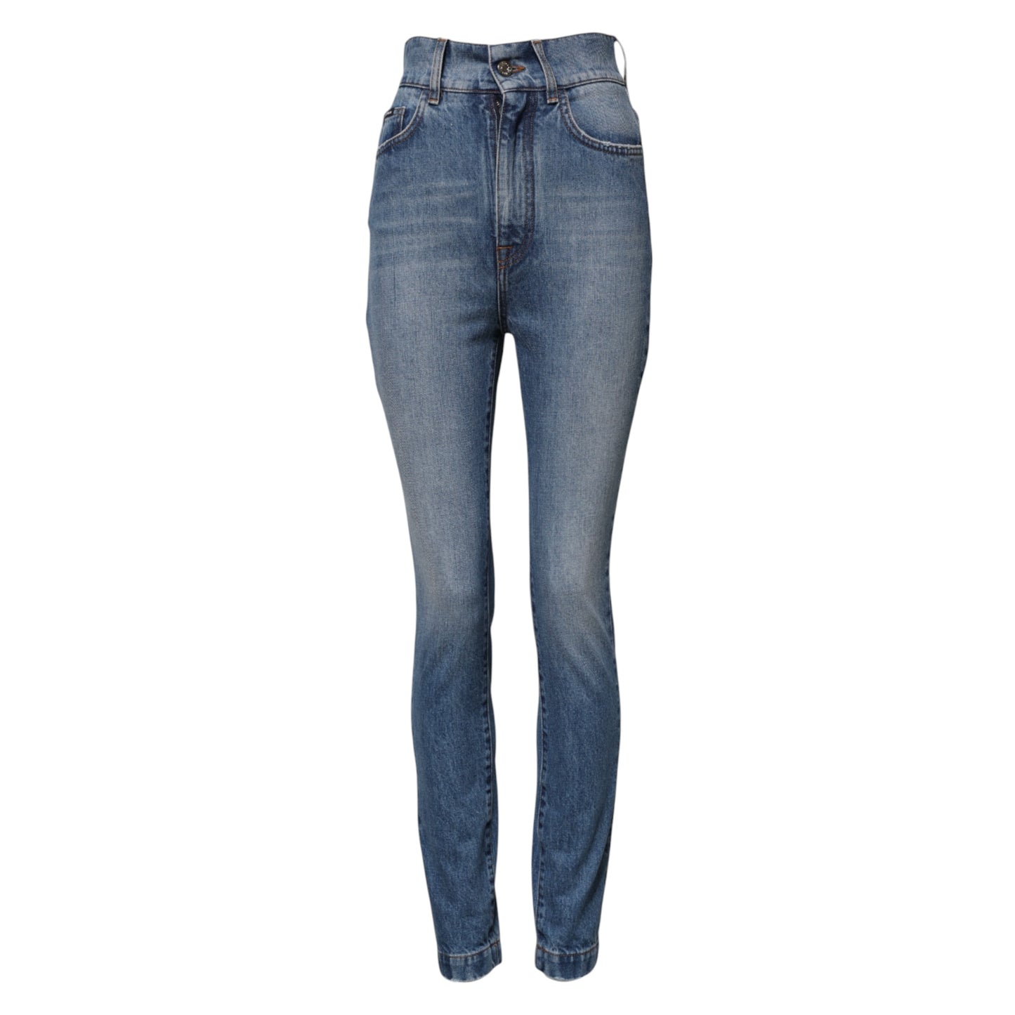 Dolce & Gabbana Blue Washed Skinny High Waist Denim Jeans