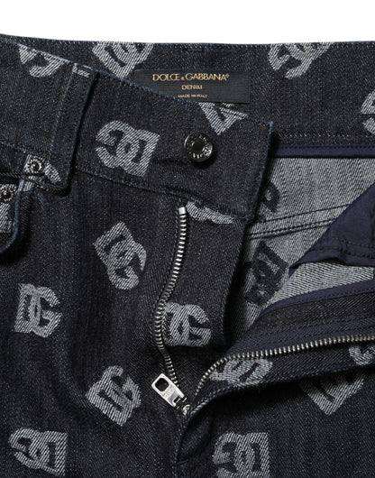 Dolce & Gabbana Black DG Logo High Waist Skinny Denim Jeans