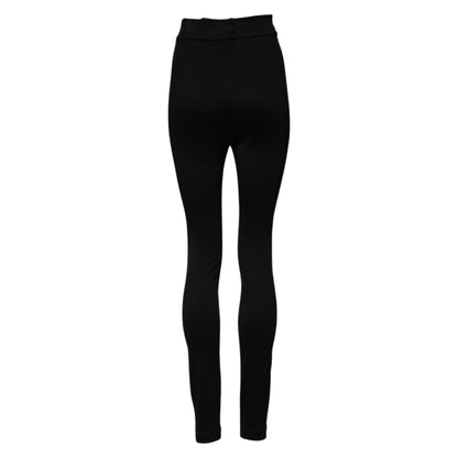 Dolce & Gabbana Black Nylon High Waist Skinny Leggings Pants