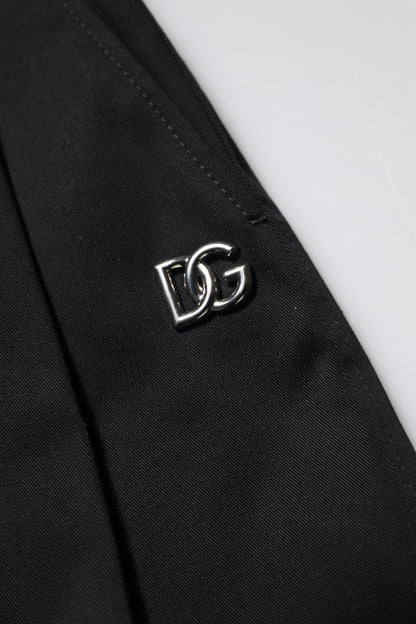 Dolce & Gabbana Black Cotton HighWaist Wide Leg Pants