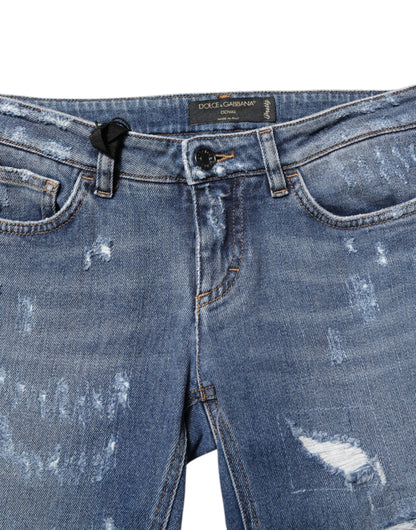 Dolce & Gabbana Blue PRETTY Tattered Skinny Denim Jeans