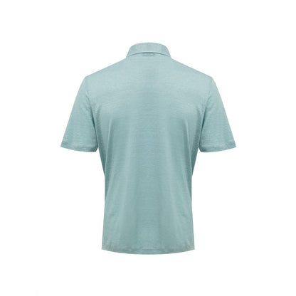 Gran Sasso Blue Linen Polo Shirt