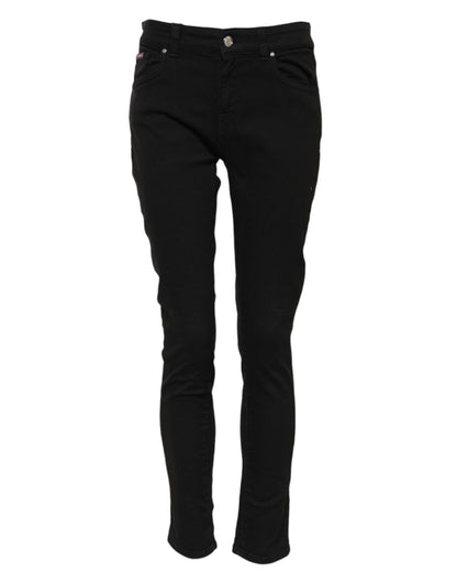 Dolce & Gabbana Black Cotton Skinny Mid Waist Denim Jeans