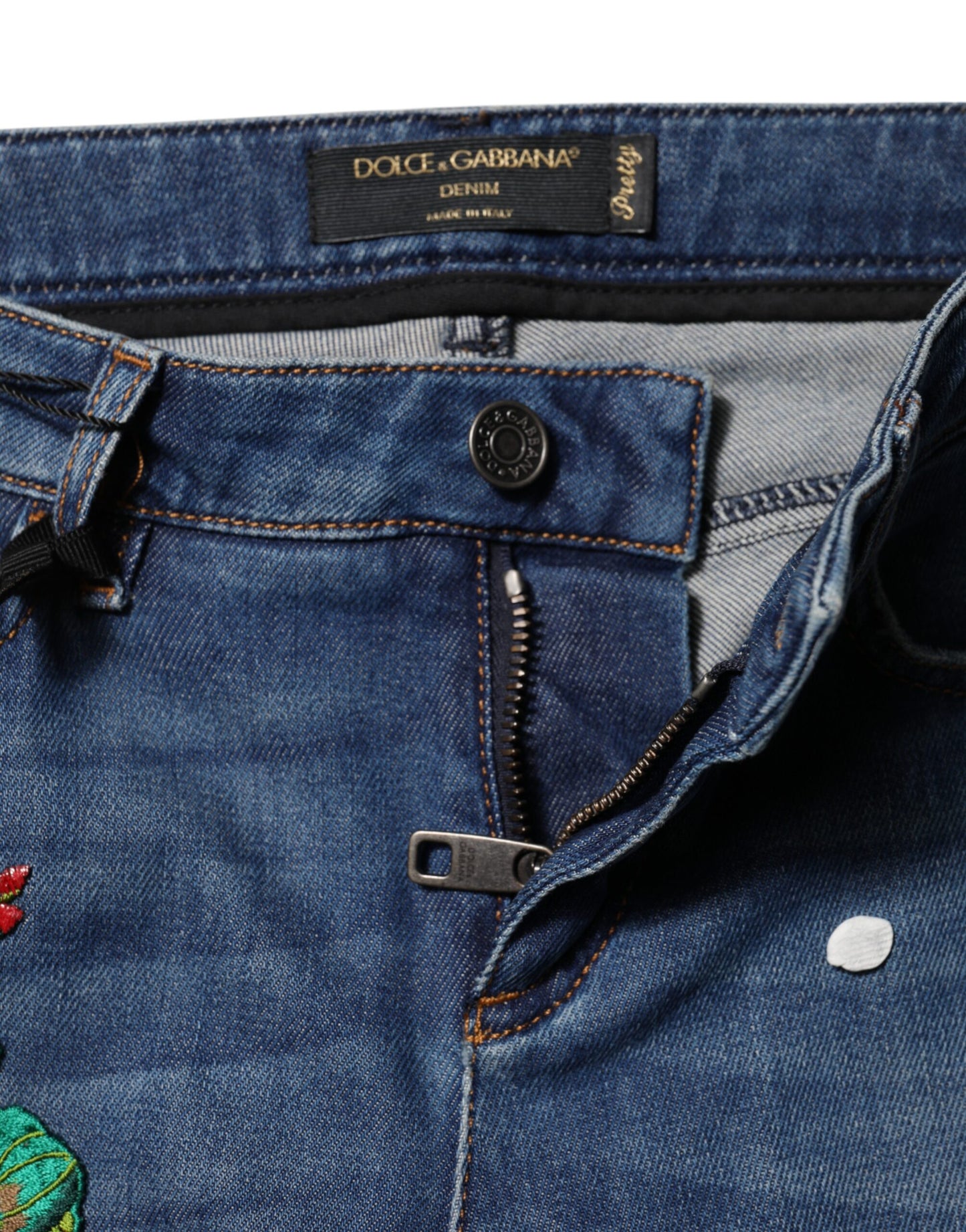 Dolce & Gabbana Blue Cotton Low Waist Skinny Denim Jeans