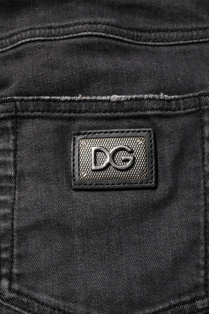 Dolce & Gabbana Black Cotton Low Waist Skinny Denim Jeans