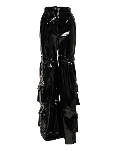 Dolce & Gabbana Black High Waist Cargo Bootcut Pants