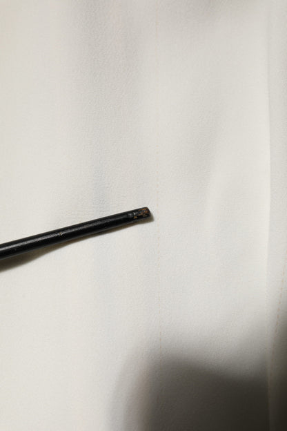 Dolce & Gabbana White Round Neck Short Sleeves Blouse Top