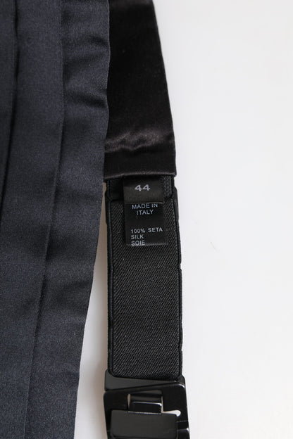 Dolce & Gabbana Dark Blue 100% Silk Belt Waist Cummerbund