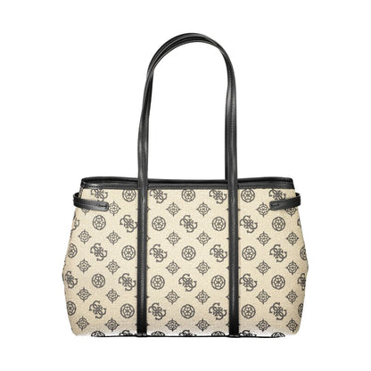 Guess Jeans Beige Cotton Handbag